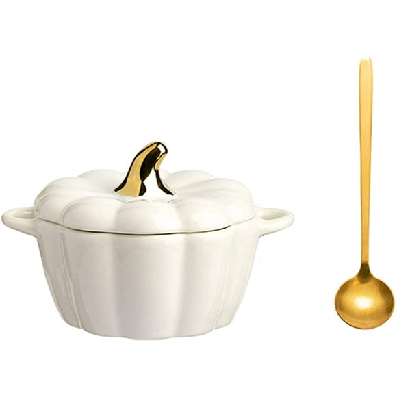 SAYDY Cocotte Pumpkin with Lid Casserole with Marmite Nonstick Coating Polyvalent Saucepan Pot Pot Contains Spoon Keep Nutritional Values and Flavors