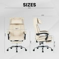 thumbnail image 2 of Big and Tall Ergonomic Office Chair,Home Computer Chair with Footrest & Removable Headrest,Reclining,Footrest,Comfortable Frosted Velvet,Beige, 2 of 8