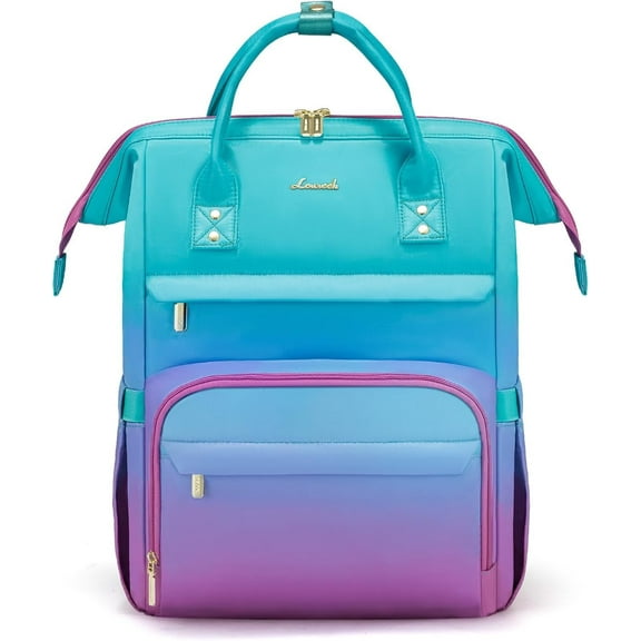 LOVEVOOK Gradient Laptop Backpack for Women,15.6 Inch Work Computer Bakcpack Purse Laptop Bag With Anti-Theft Pocket,Waterproof Carry on Teacher College Backpack for Travel,Green-Red