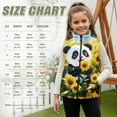 thumbnail image 4 of Xixirimido Cute Panda Vibrant Sunflower Pattern Kids Zip-up Vest for Girls Boys Sleeveless Fleece Vest with Pockets Stand Collar Jacket Kids Fall Winter Outwear for 7-8, 4 of 7