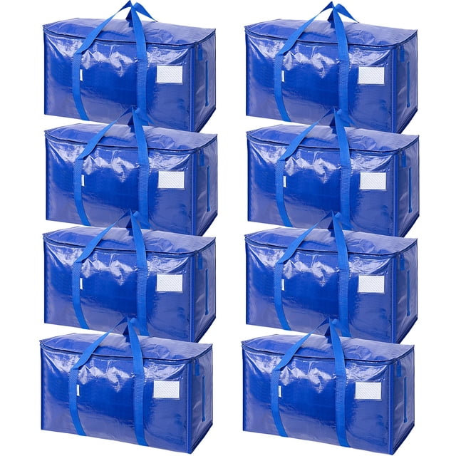 Bolsas de mudanza TICONN extra grandes, paquete de 8 con cremalleras y asas