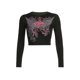 thumbnail image 2 of TRKIYQCMujeres Y2K Camiseta de manga larga Camiseta de cuello redondo con estampado gráfico sexy Blusa de ajuste delgado vintage Tops Streewear TRKIYQC perder, 2 of 7