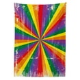 thumbnail image 3 of Ambesonne Pride Tablecloth Rectangular Table Cover, Vintage Radial Scratched, 52"x70", Multicolor, 3 of 4