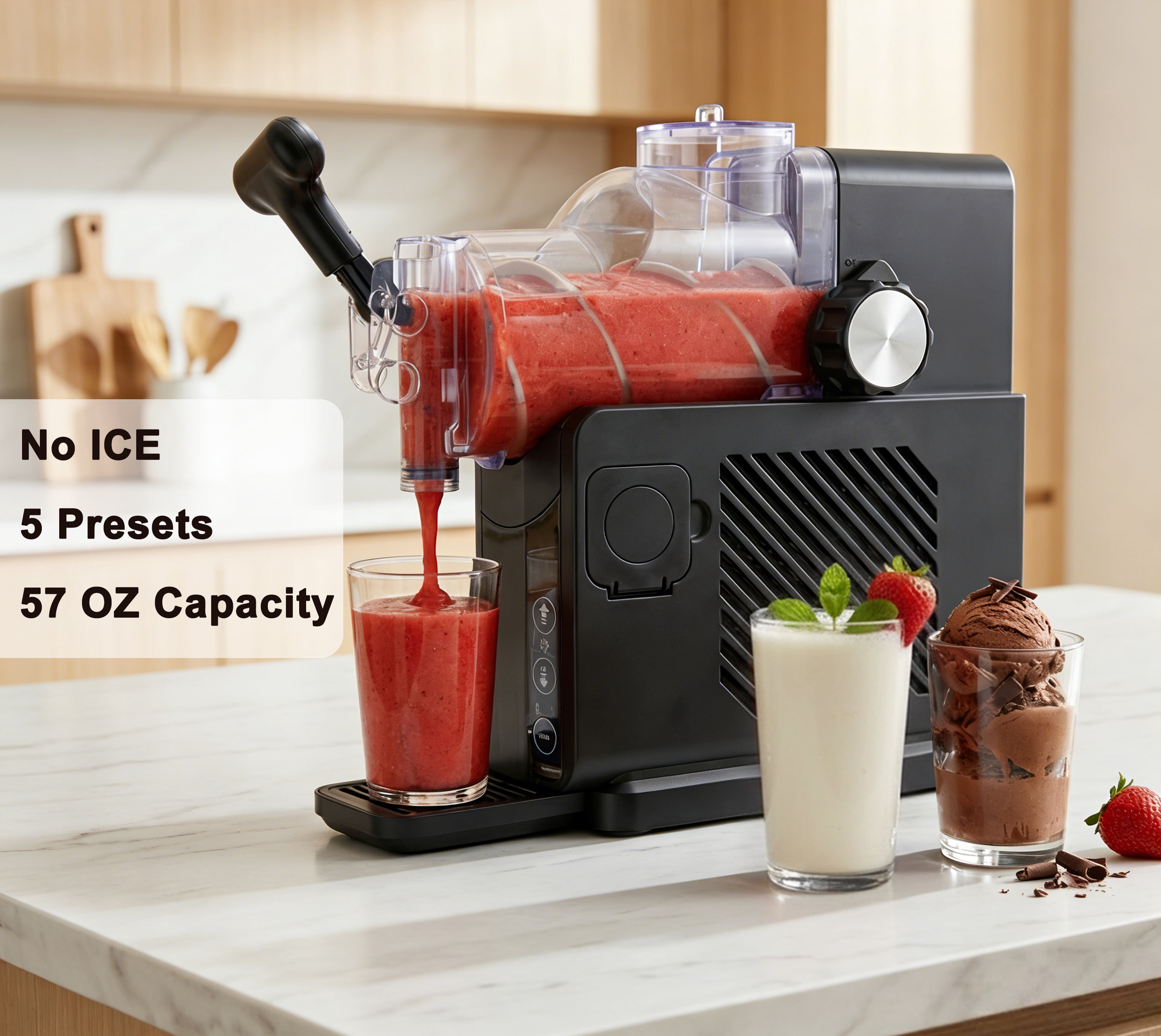 Slushie Machine, Soft Serve Ice Cream Maker - 5 Presets for Ice Cream, Slush, Spiked Slush, Frozen Juice, Milkshakes, Self-Cleaning - Perfect for Home Use