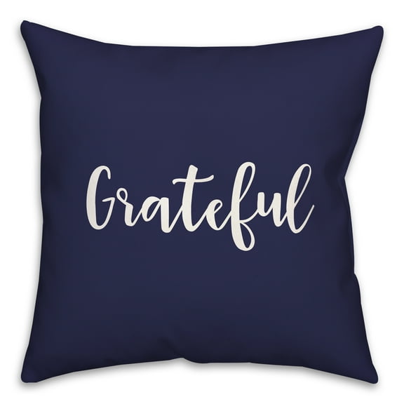 Creative Products Grateful in Navy 18 x 18 Spun Poly Pillow