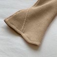 thumbnail image 5 of Mifsaly Girls Waffle Knit Wide Leg Pants High Waisted Flare Sweatpants with Pockets Solid Color Outdoor Play Lounge Clothes, 5 of 6