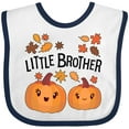 thumbnail image 3 of Inktastic Little Brother Pumpkins with Fall Leaves Boys Baby Bib, 3 of 4