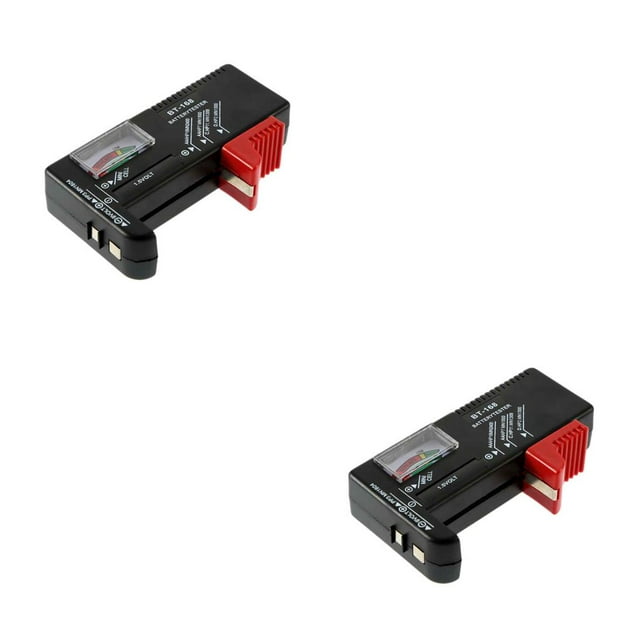 heritaly Universal Color Indicator Battery Tester AAA/AA/C/D/9V/1.5V Cells Detector Testing Device Batteries Accessories Black 2Set