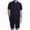 Navy, variant on Men's 2 Piece Summer Outfits Waffle Knit Outfit Polo Shirt and Shorts Textured Summer Set