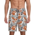 thumbnail image 3 of Lsque Vintage Blue Fox Family A Mens Sleep Pajama Shorts,Short Pajama Pants, Cotton Ultra-Soft Knit-XX-Large, 3 of 9