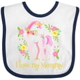 thumbnail image 3 of Inktastic I Love My Mommy Unicorn with Pink and Yellow Flowers Boys or Girls Baby Bib, 3 of 4