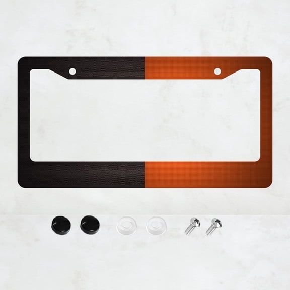 Black and Orange Style License Plate Prame Aluminium Rust-Proof Auto Parts License Plate Decorative Screws Fit Standard 2 Holes 1 U.S. License Plate, 12.2x 6.3 Inch