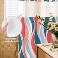 thumbnail image 4 of No Hook Shower Curtain, Pink Teal Striped Shower Curtains for Bathroom with See Through Top Window, Modern Colorful Abstract Lines Waterproof & Washable Bath Curtain Stand Up Stall 36"x72", 4 of 9