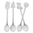 thumbnail image 2 of Miangastore 4pcs Xmas Stainless Steel Spoon Christmas Cartoon Tableware Coffee Spoon Mixing Spoon without Box (Random Pattern), 2 of 8