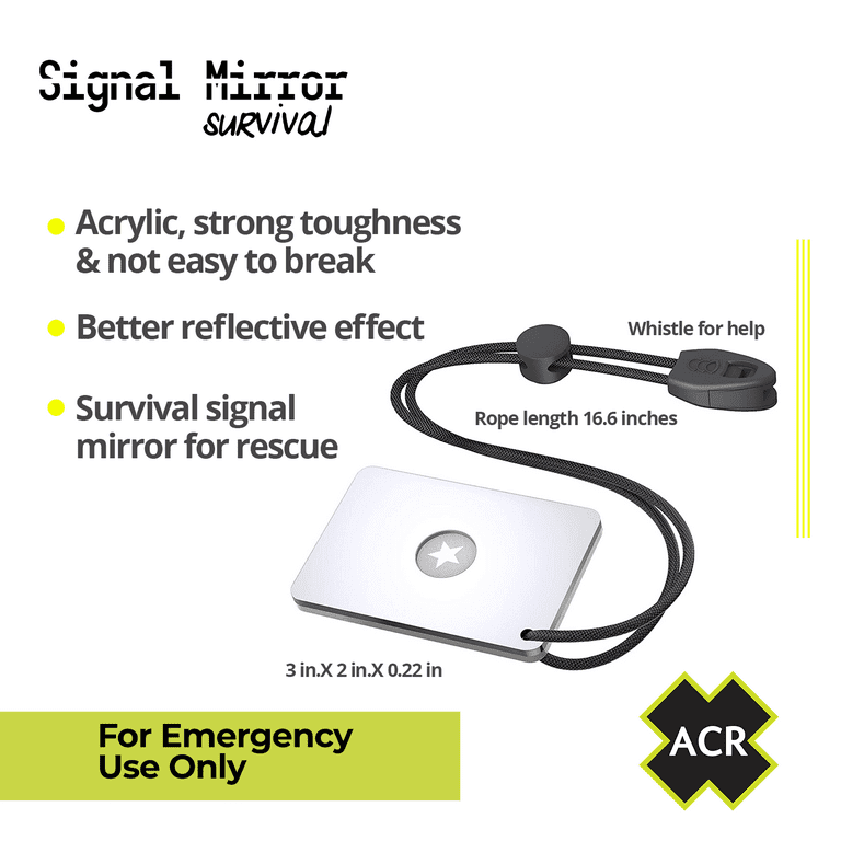 ACR Electronics ResQLink View Survival Kit, PLB w/ Digital Display, C-Strobe H2O Rescue Light, Daytime Signal Mirror & USCG Whistle
