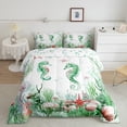 thumbnail image 2 of Feelyou Child Cartoon Seahorse Bedding Comforter Set, Dreamy Ocean Animal Twin Comforter Sets, Seashell Starfish Coral Reversible Bedding Set, Breathable Home Decor, 2pcs, 2 of 8