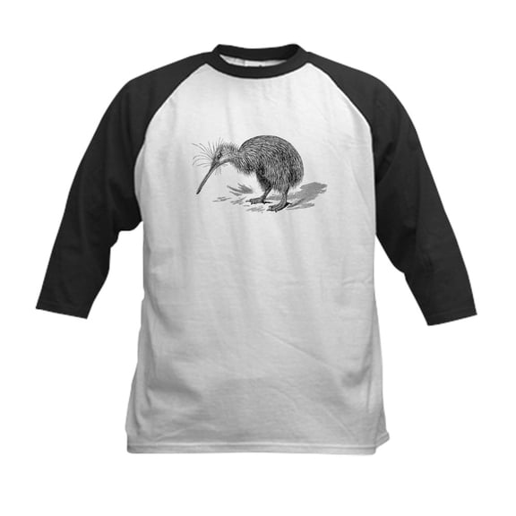 CafePress - Vintage Kiwi Bird New Zealand Bird Baseball Jersey - Kids Cotton Baseball Jersey, 3/4 Sleeve Shirt
