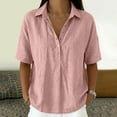 thumbnail image 2 of Half Sleeve Tops for Women V Neck T Shirt 2026 Pullover Lightweight Breathable Comfy Soft Loose Fit Casual Daily Wear Tops by Yigetop Pink S, 2 of 5