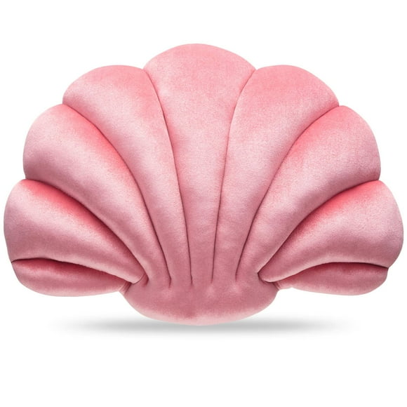 Almohada Marsui Sea Princess con forma de concha, suave, decorativa, 46 x 33 cm