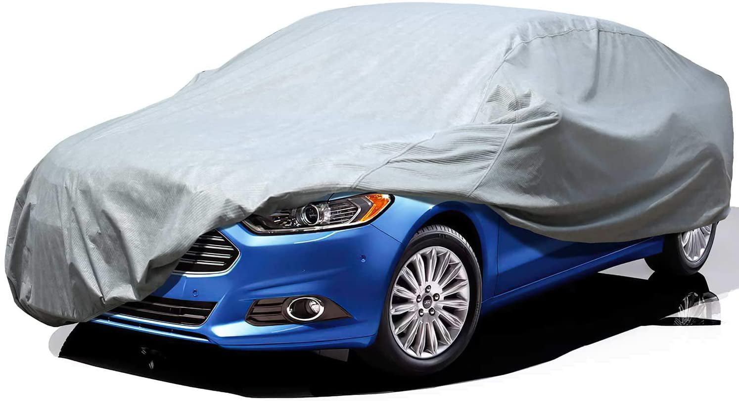 Leader Accessories Car Cover Basic Guard UV Protection 3 Layer Breathable Dust Proof Universal Fit Full Car Cover Up to 175 