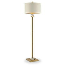 Crystal Accent Floor Lamp, Matte Gold, Clear & Off White
