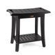 thumbnail image 1 of Banco de ducha Unibambou Bamboo con estante de almacenamiento negro impermeable, 1 of 7