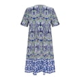 thumbnail image 4 of Vestido de Verano de Manga Corta para Mujeres, Moda Casual Sexy Plegado Botón de Impresión Cuello en V para la Fiesta Y el Verano, 4 of 6