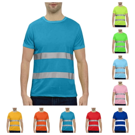 safety shirts for men Reflective Short Sleeve Breathable HIGH Visibility T-Shirts