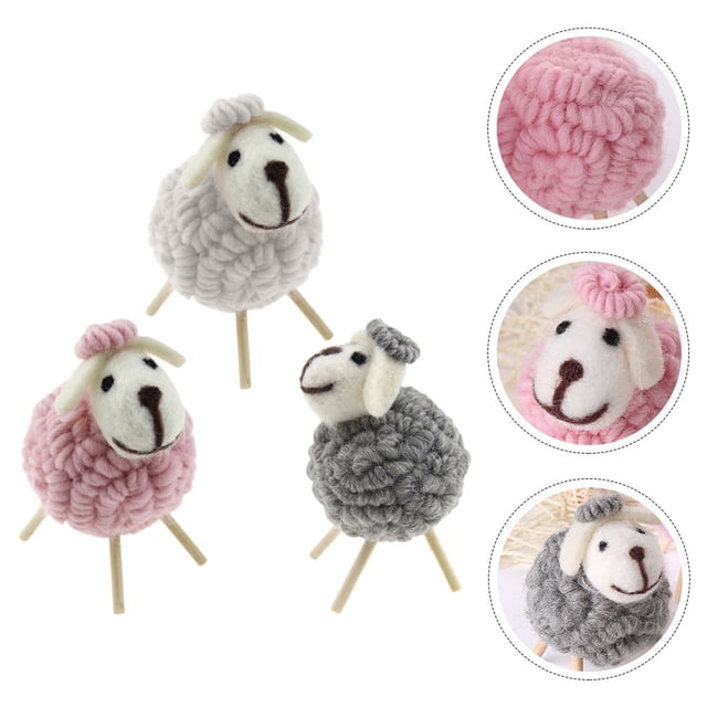 FUTUREORYY 3Ud Accesorios Artesanales Para DIY Con Motivo De Oveja En Colores Variados