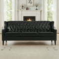 thumbnail image 6 of Mid-Century Modern 3 Seats Faux Leather Sofa Button Tufted Couch For Living Room Office Apartment, 6 of 6