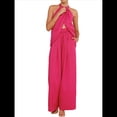 thumbnail image 3 of Conjunto de Dos Piezas para Mujer, Verano 2025, Informal, Sin Mangas, Cuello Alto, Top Corto, Pantalones de Pierna . Rojo L, 3 of 9