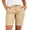 #01 Khaki 【Mix, Match & Rotate: Stock Up on Daily Colors】, variant on Women's Stretch Twill Bermuda Shorts with Pockets, Elastic Waist Casual Hiking Walking Athletic Shorts, 100% Polyester, Womens | VerBelle,Khaki L