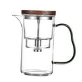 thumbnail image 4 of Tetera de vidrio de 500 ml con infusor desmontable para separar agua y té. Mango negro, 4 of 9