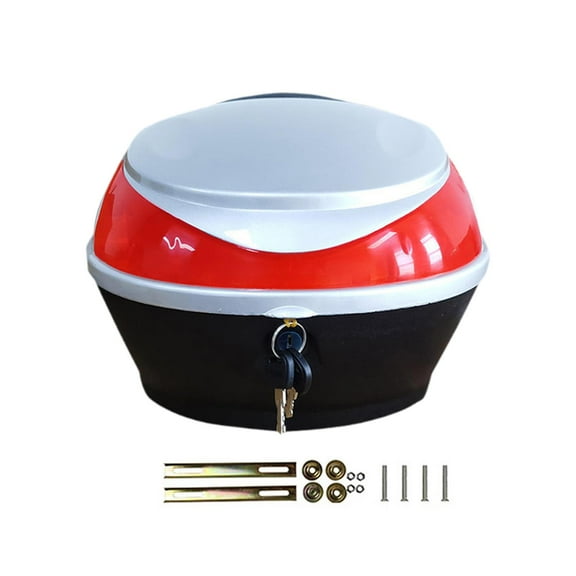 Luwecf Motorbike Storage Case Motorcycle Top Case Practical Motorcycle Rear Storage Box argent