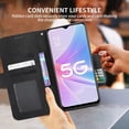 thumbnail image 4 of for OnePlus 12 Case, OnePlus 12 Wallet Case PU Leather Card Slot & Cash Side Pocket Shockproof Flip Phone Cover Compatible with OnePlus 12, Brown, 4 of 10