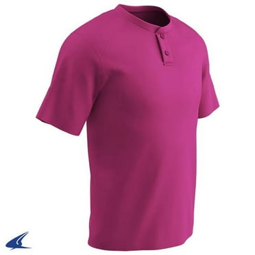 Champro Youth Dri-Gear Turn Two 2-Button Baseball Jersey Hot Pink Xl