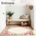 thumbnail image 3 of ODIKA 6'x9' Machine Washable Non-Slip Area Rug, Botanical Garden Blooms Intertwined Spiral Flourish Framework High Traffic Rug, Pink, 590630, 3 of 7