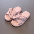 thumbnail image 4 of Esho Girls Summer Beach Sandals, Kids Home Slippers, Little Girls Flats Shoes Cute Bow Slide Sandals For Indoor Outdoor, Size 21-30, 4 of 8