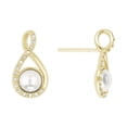 thumbnail image 1 of Arete para Mujer con Cristal Fino Swarovski en Forma de Perla Infinito– Bañado en Oro 14k– Arete Elegante y Brillante, Aretes de Mujer de Moda– Joyería para Mujer de Moda– Regalo especial Ortiz Espinosa Temporada, 1 of 2