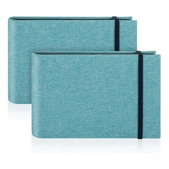 2 Pack Small Photo Albums, 6x4 Slip in Photo Albums 200 Photos Mini Flip Photo Book Album Portable Cover Memory Blue