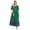 Kelly Green Folk Floral, variant on Plus Size Petite Bib-Front Short Sleeve Maxi Lounger