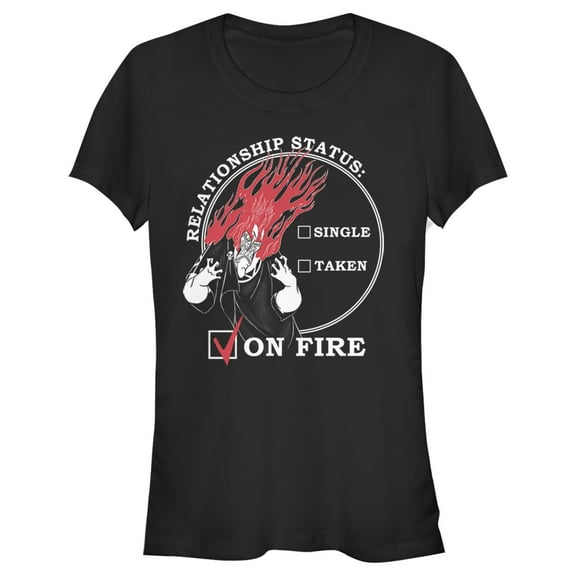 Junior's Hercules Hades Valentine's Day Status, ON FIRE!  Graphic Tee Black Medium