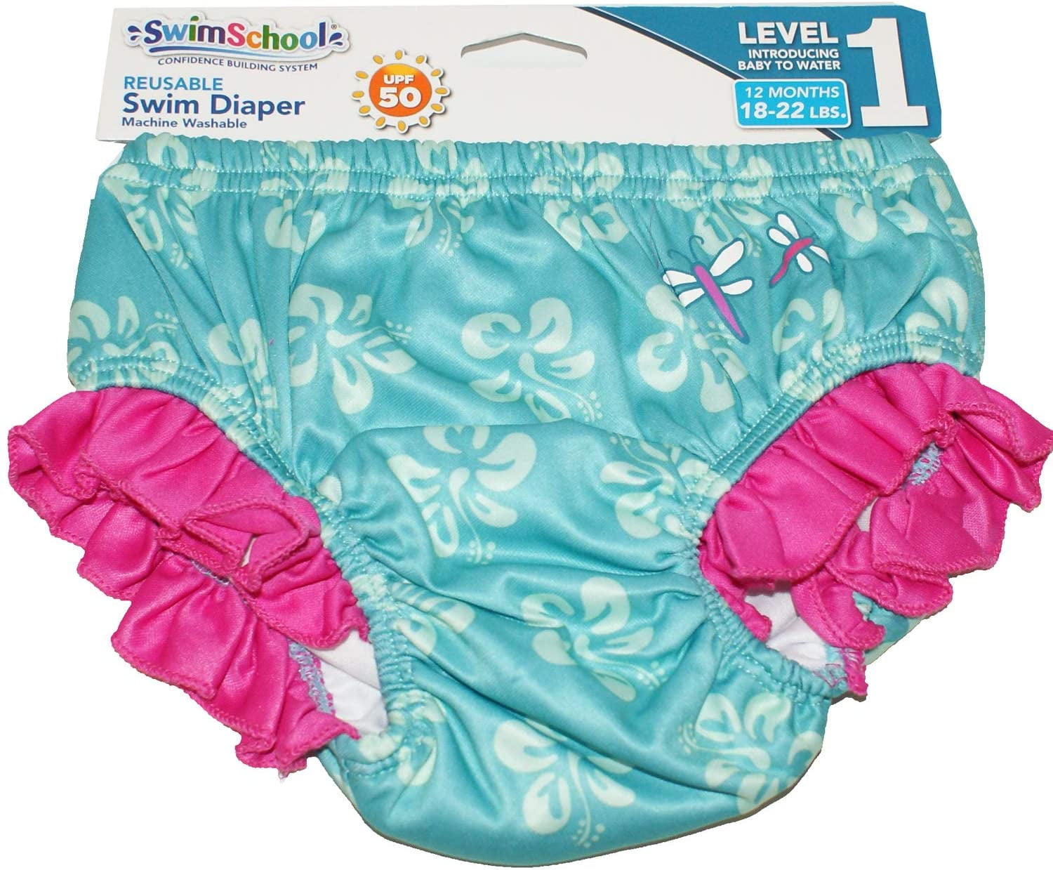 6 months Pink Swimschool Reusable Swim Diaper UPF 50 10-18 Lbs Blue 