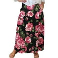 thumbnail image 2 of WXLWZYWL Boho Maxi Skirts for Women Plus Size Trendy Fall 2024 Long Beach Skirts High Waisted Floral Renaissance Skirt with Pockets, 2 of 5