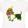 thumbnail image 4 of Inktastic Cute brown dachshund in traditional German costume Boys or Girls Long Sleeve Baby Bodysuit, 4 of 5