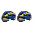 thumbnail image 3 of Eigraketly Casco de bicicleta con correas reflectantes para mayor seguridad: ser visto y estar seguro Resistencia al aire reducida PC Casco de Azul amarillo 2piezas, 3 of 6