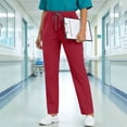 thumbnail image 4 of Tnhcen Women's Drawstring Waist Elastic Waist Multi - Pocket Cargo Medical Scrub Pants for Nurses/Healthcare Staff, XS - 2XL Plus Size Comfortable Stretch Work Trousers, 4 of 9