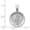 thumbnail image 2 of Beautiful 14k White Gold Polished and Satin St Patrick Medal Hollow Pendant, 2 of 2
