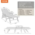thumbnail image 5 of VEVOR Outdoor Chaise Lounge Chair - Adjustable Patio Reclining Bench Lounger, White, 5 of 12