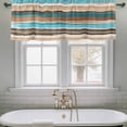 thumbnail image 4 of 2 Pack Turquoise Brown Gradient Valance for Window Vintage Abstract Wood Grain Kitchen Valance Rod Pocket Short Curtain Topper Decorative Window Treatment for Living Room Bedroom 60"x18", 4 of 8